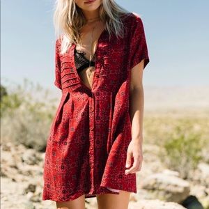 NWT Cute red babydoll boho dress